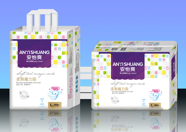 安怡爽沙漏型紙尿褲紫色L