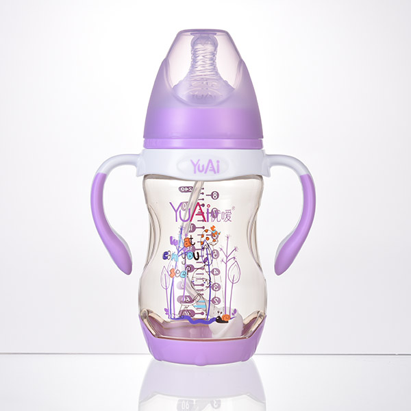優(yōu)噯8寬口弧線型手柄自動(dòng)PPSU奶瓶(240ml)(保護(hù)底座)