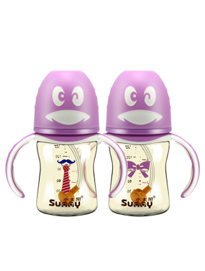 小太陽可愛企鵝自動(dòng)刻度感溫奶瓶160ML