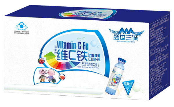 盛世三誠(chéng)新豪牌成人維C鐵口服液12支藍(lán)瓶裝