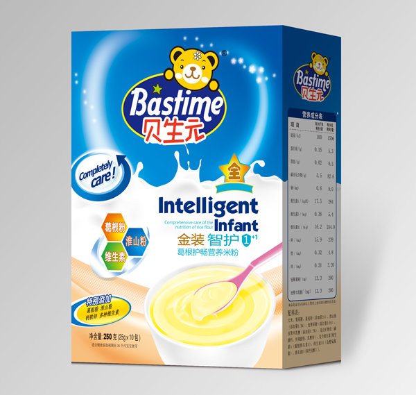 貝生元金裝智護(hù)1+1鈣鐵鋅營養(yǎng)米粉盒裝