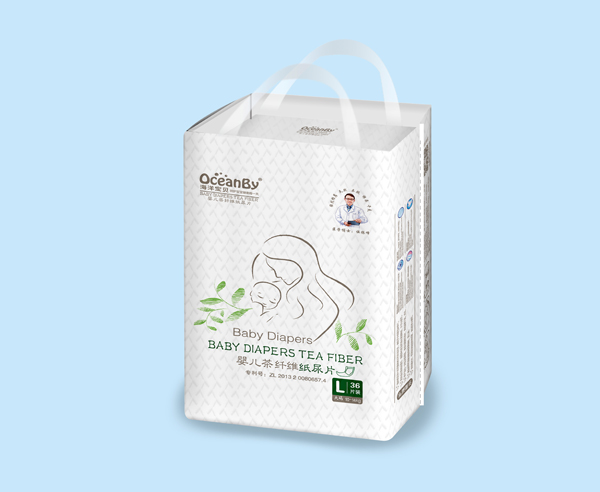 海洋寶貝嬰兒茶纖維紙尿片L碼36片-中包