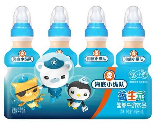 海底小縱隊益生元營養(yǎng)牛奶飲品(原味)4瓶