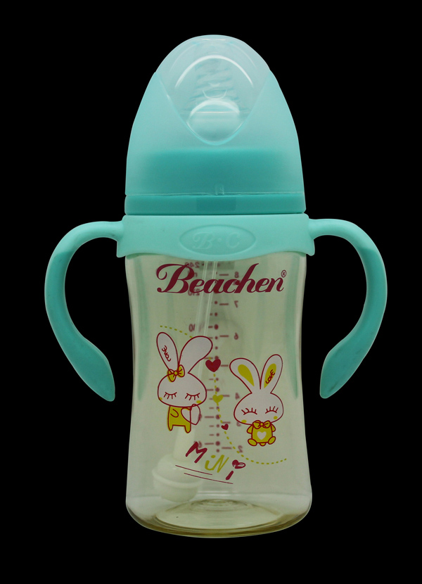 貝臣240ml 寬口PPSU帶手柄自動吸奶瓶
