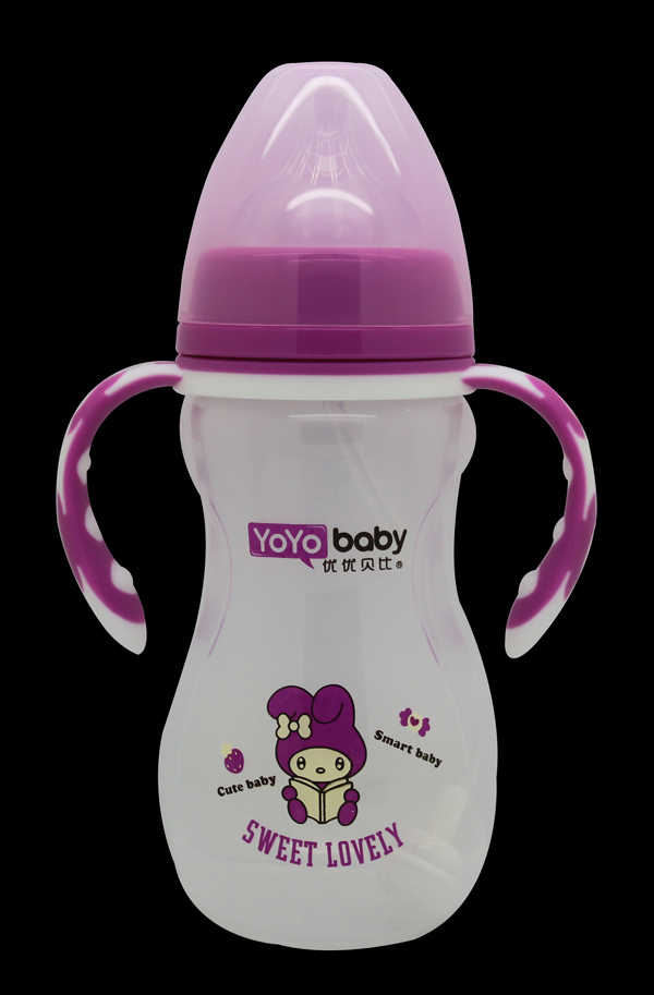 優(yōu)優(yōu)貝比300ml寬口PP帶手柄自動(dòng)吸奶瓶(配吸嘴+吸管)