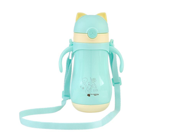 媽咪王子貓咪保溫吸管杯300ml 帶繩