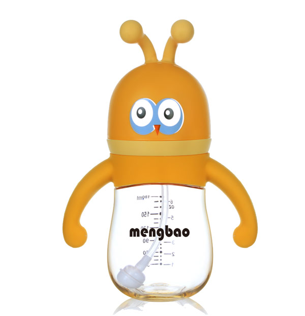 盟寶小精靈ppsu奶瓶橙色