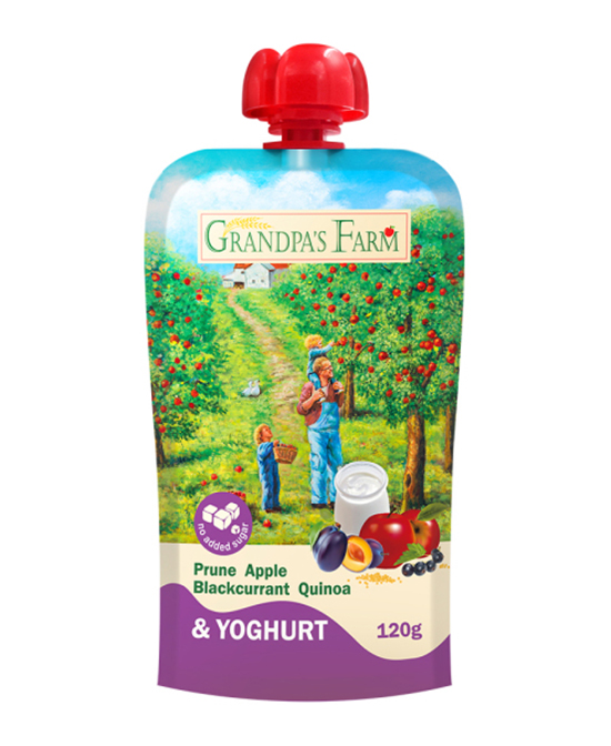 爺爺?shù)霓r(nóng)場(chǎng)風(fēng)味發(fā)酵乳西梅蘋(píng)果黑加侖藜麥泥