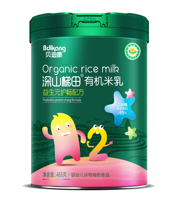 貝迪康深山梯田有機米乳 益生元護暢配方 聽裝