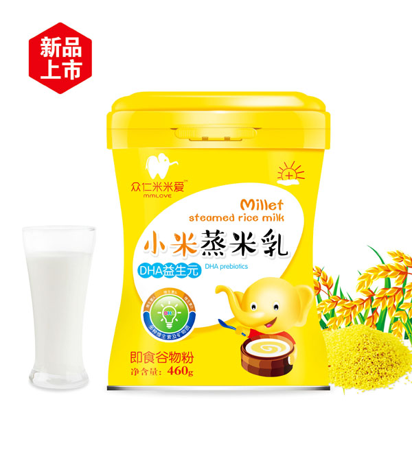 眾仁米米愛(ài)DHA益生元小米蒸米乳