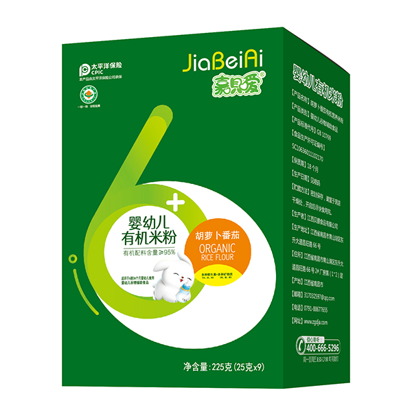 嘉唄噯嬰幼兒有機(jī)米粉盒裝 胡蘿卜番茄