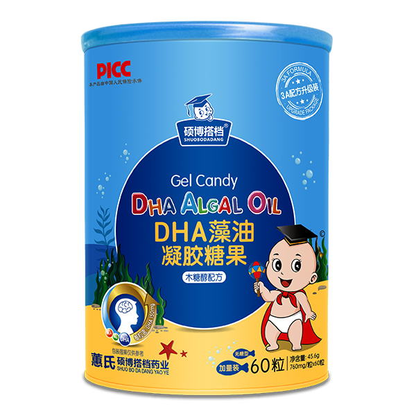 碩博搭檔凝膠糖果桶裝-DHA藻油 60粒