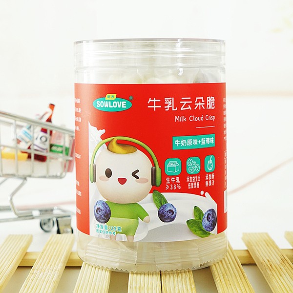 甄育牛乳云朵脆-牛奶原味+藍(lán)莓味