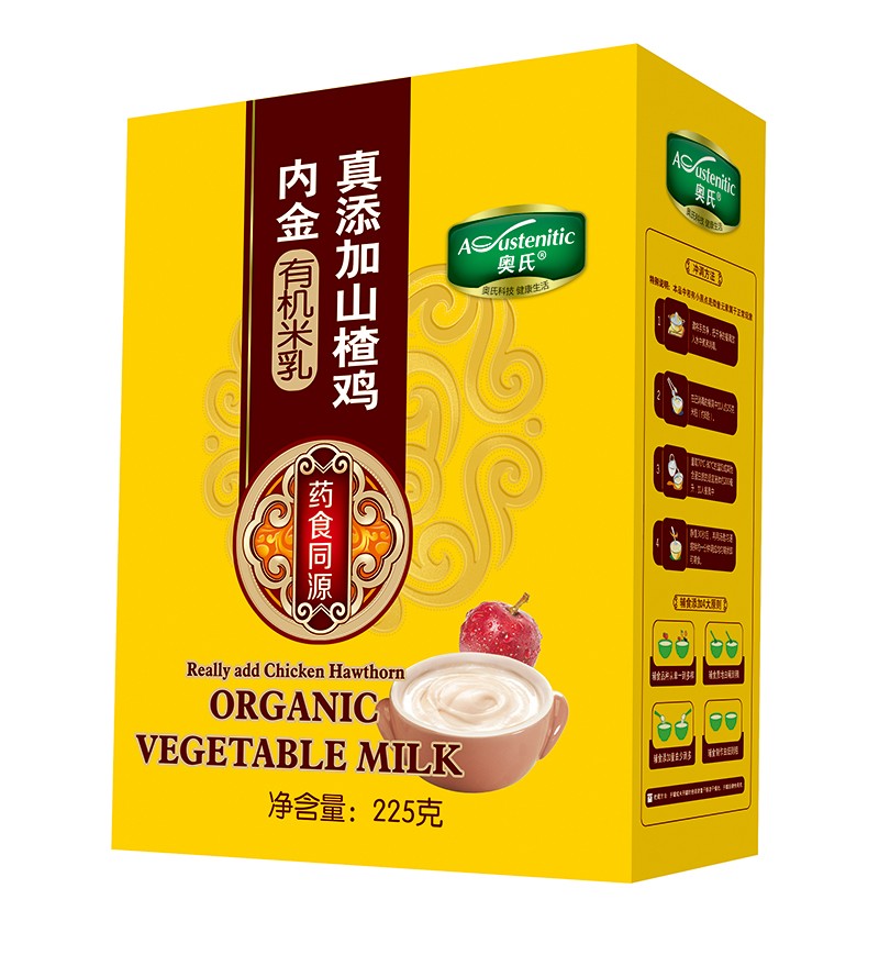奧氏真添加山楂雞內(nèi)金有機(jī)米乳225克盒裝