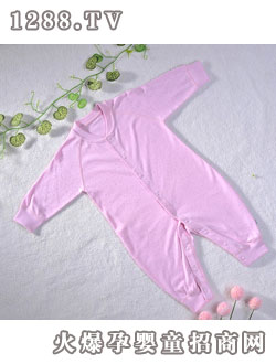 迪迪40支素色雙面布印花啡啡小點長袖對襟哈衣