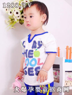 吉多小屋日韓版童裝短袖字母夏裝