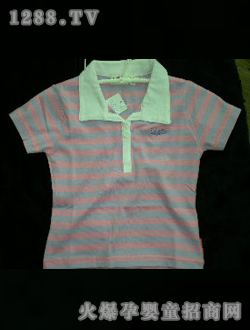 泰迪熊家族紅色條紋T恤