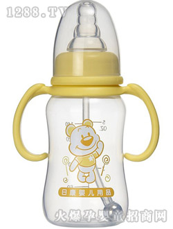 日康圓弧型有柄PP自動(dòng)奶瓶140ml