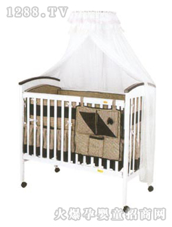 愛(ài)嬰寶嬰兒木床MC170褐色