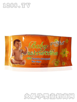 舒爾潔嬰兒濕巾深黃色大包裝