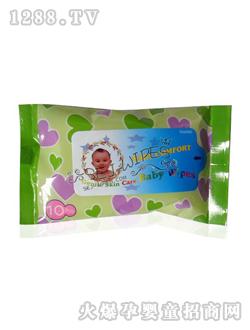 舒爾潔嬰兒濕巾綠色包裝