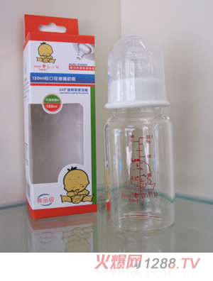 愛乳小熊120ml標口徑玻璃奶瓶乳白色