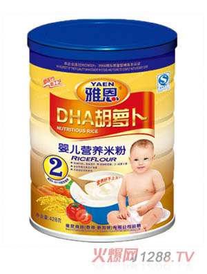 雅恩DHA胡蘿卜嬰兒營(yíng)養(yǎng)米粉428g