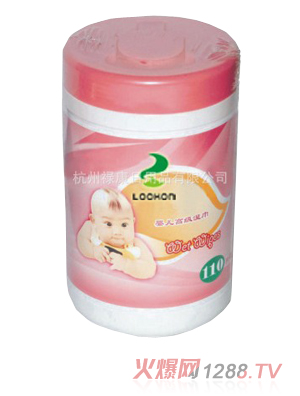 祿康80片桶裝無香型嬰兒濕巾