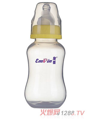 皇嬰寬口PP圓弧自動(dòng)小奶瓶240ml黃色