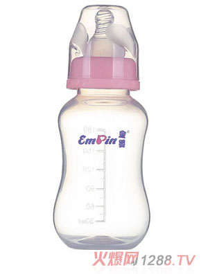 皇嬰標(biāo)口PP圓弧自動小奶瓶120ml粉色