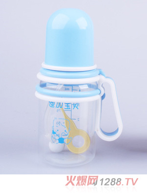 迪加寶貝pp活動柄直身自動淺藍(lán)色小奶瓶