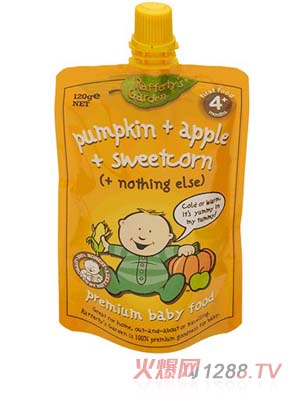 葉子嬰兒果泥（南瓜、蘋果、甜玉米）