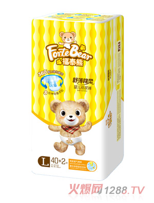 福泰熊舒薄棉柔yinge紙尿褲L碼40+2片