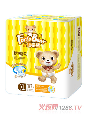 福泰熊舒薄棉柔yinge紙尿褲XL碼18片