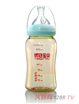 優(yōu)冠寶貝PPSU奶瓶240ml藍(lán)色