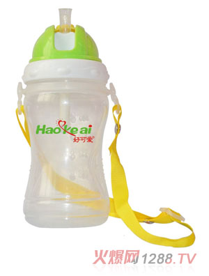好可愛(ài)帶刻度弧形兒童吊帶水壺