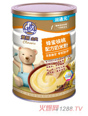 雙熊金典蜂蜜核桃配方奶米粉聽(tīng)裝