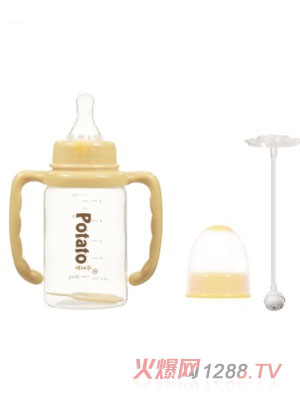 小土豆準(zhǔn)口徑直角形雙柄自動(dòng)小奶瓶