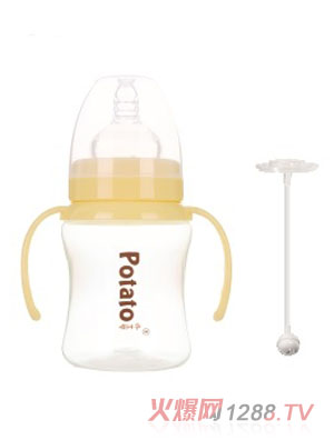 小土豆寬口徑PP雙柄自動(dòng)小奶瓶
