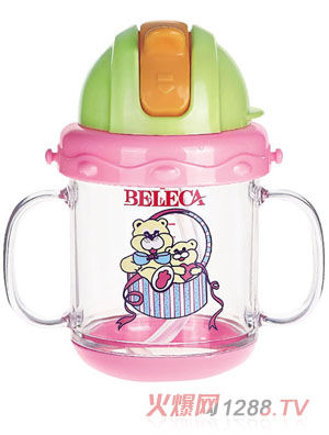 貝樂(lè)嘉兩只小熊可愛(ài)卡通學(xué)飲杯