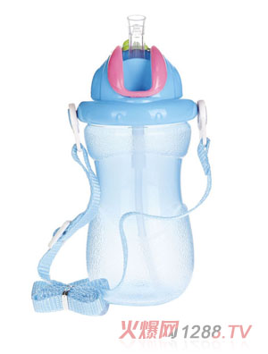 貝樂嘉藍色嬰兒帶背帶寶寶水壺