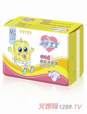 海綿寶寶綿綿吸yinge紙尿褲M中碼