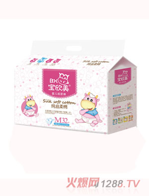 寶欣美紙尿褲純絲柔棉M32片