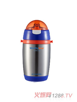 Worthylove沃德拉夫嬰幼兒無手柄不銹鋼水壺藍色
