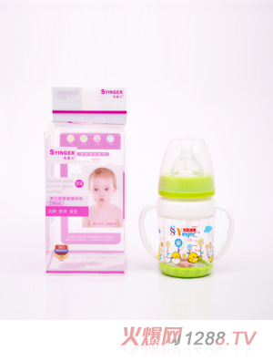 尚yinge寬口雙層玻璃奶瓶100ML綠色