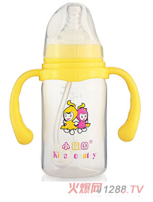 小孩國標口奶瓶直身PP奶瓶120ML黃色