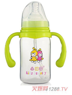 小孩國標口奶瓶直身PP奶瓶120ML青色