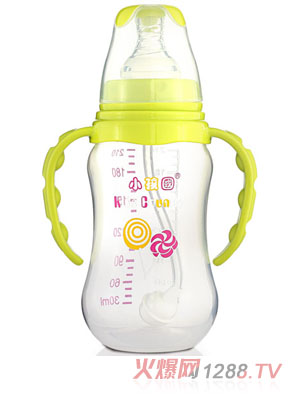 小孩國標口自動弧形PP安全奶瓶210 ML青色