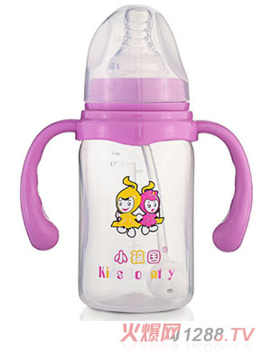 小孩國標口奶瓶直身PP奶瓶120ML紫紅色