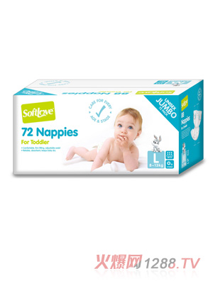 柔愛華納貝貝國(guó)際版紙尿褲(彩箱)L碼36片